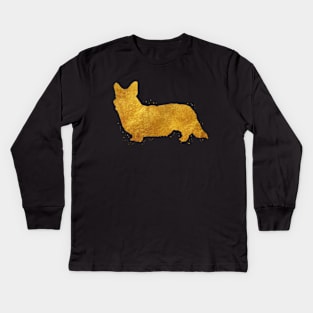 Cardigan Welsh Corgi golden art Kids Long Sleeve T-Shirt